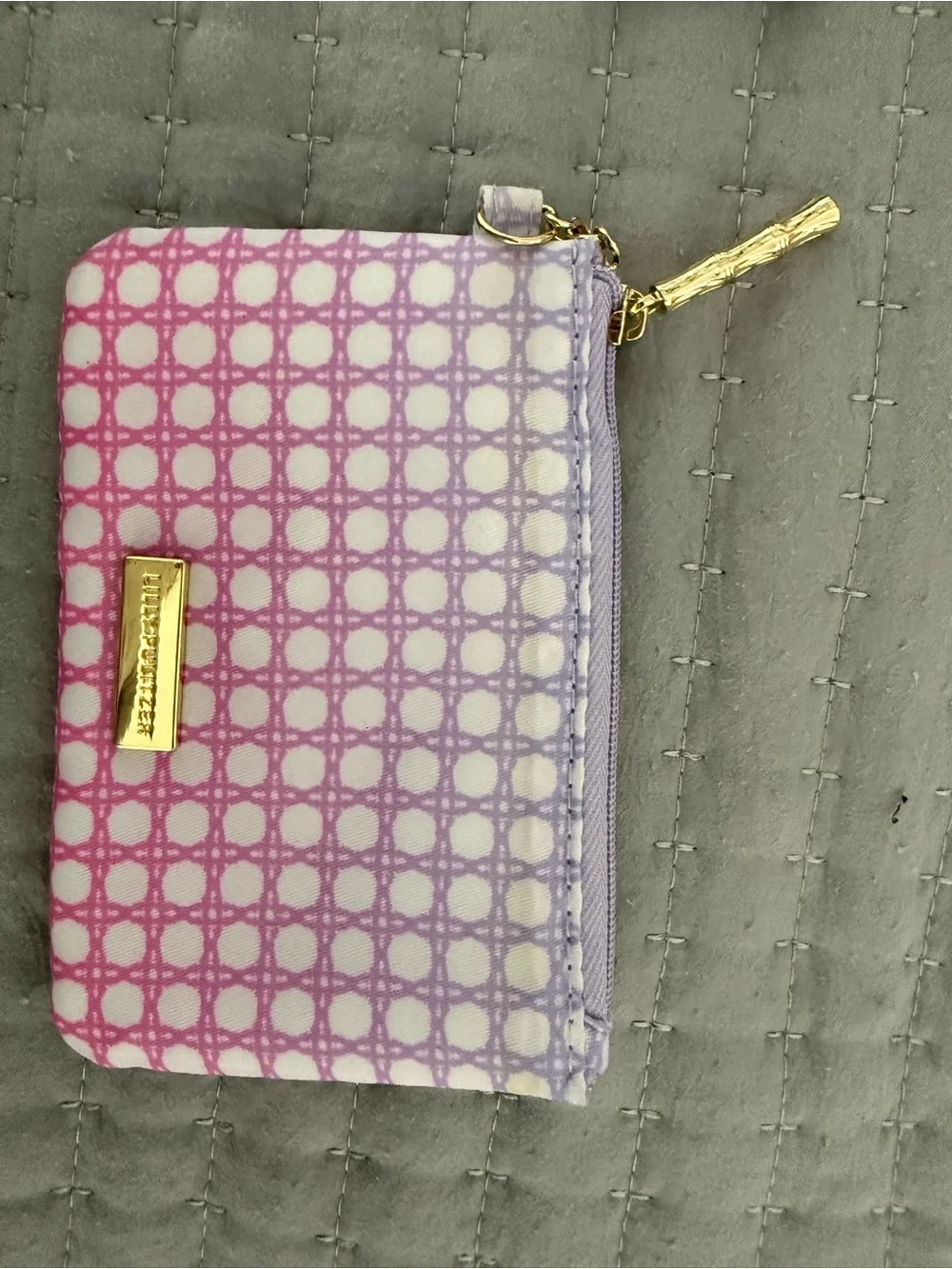 Lilly Pulitzer Pink to Lavender Ombre Coin Pouch with Gold Hardware